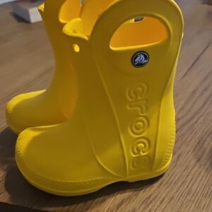 CROCS Kids Bright Yellow Rain Boots